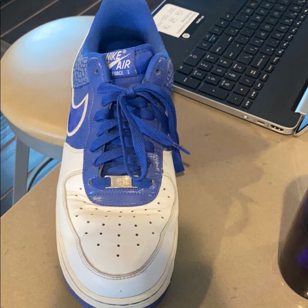 Blue Nike custom air forces